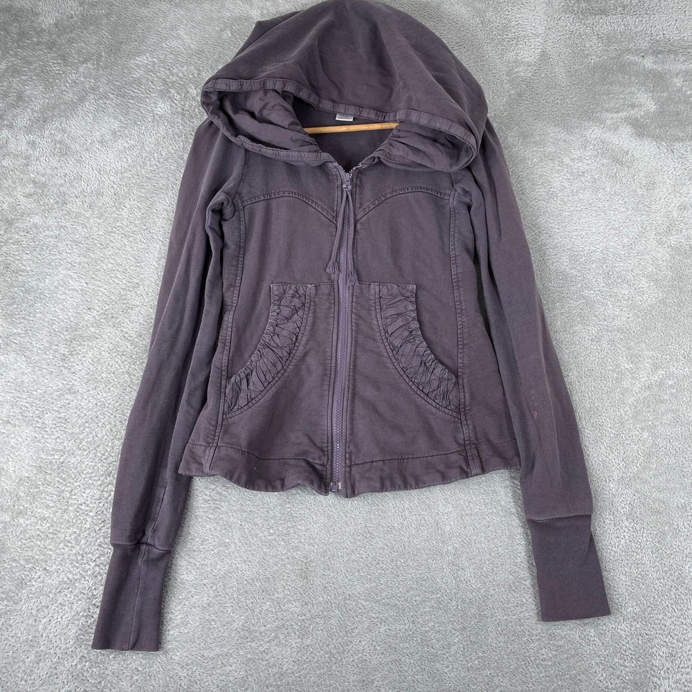 Prairie Underground Long Cloak Hoodie Womens XS Purple Organic Cotton Boho